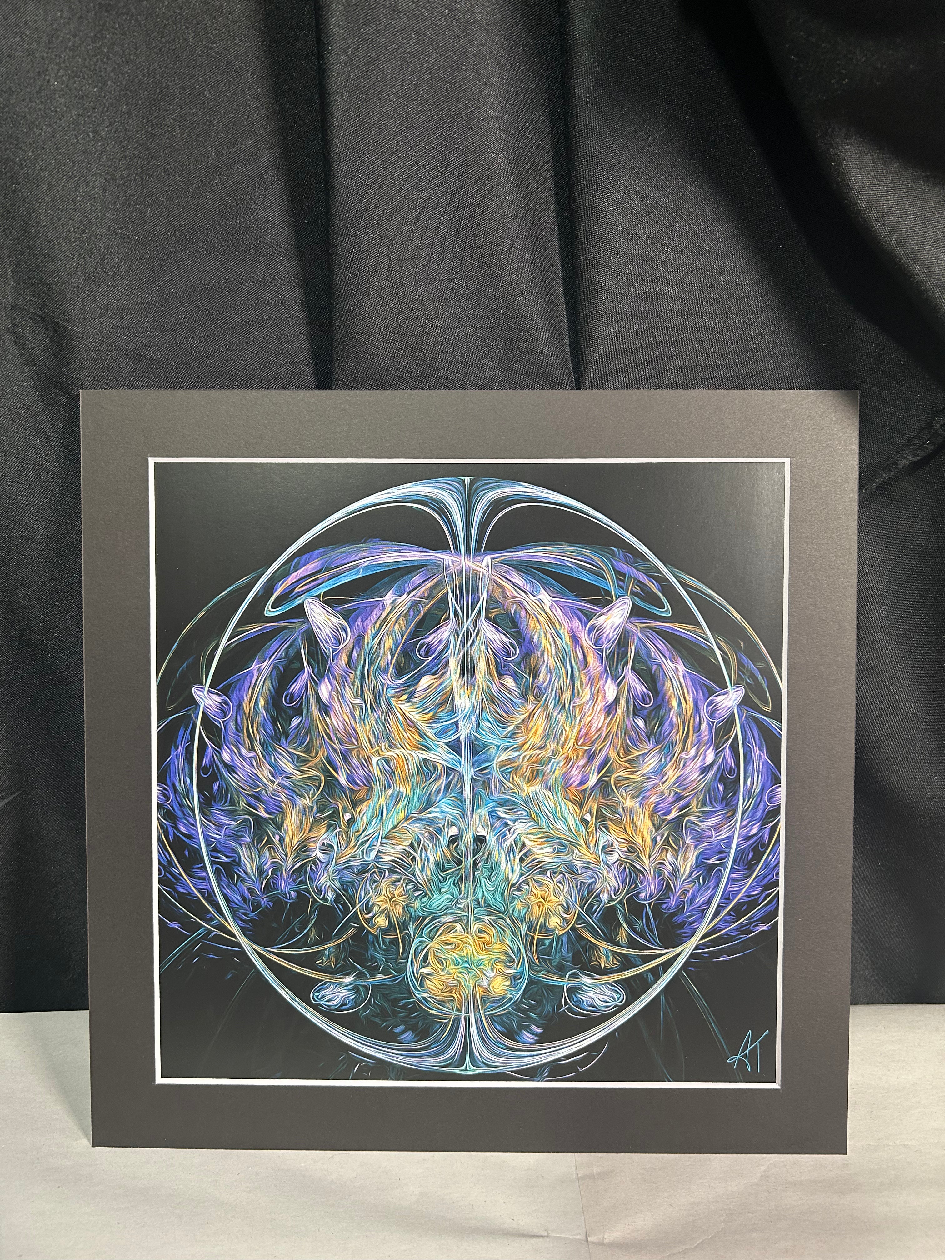 Oil Skull Matted Print