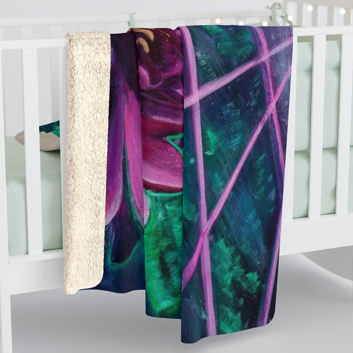 Space Lotus Sherpa Fleece Blanket