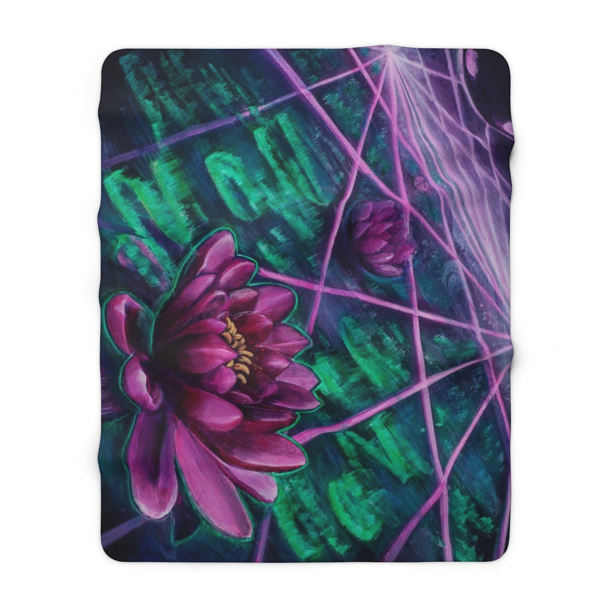 Space Lotus Sherpa Fleece Blanket