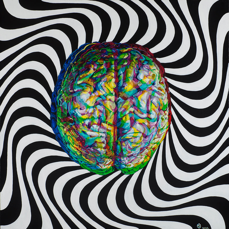 Trippy Brain Giclee Canvas Print