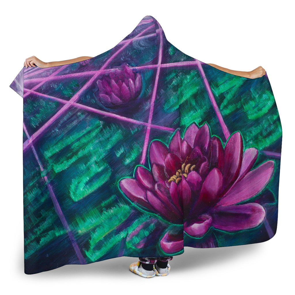 Space Lotus Hooded Blanket