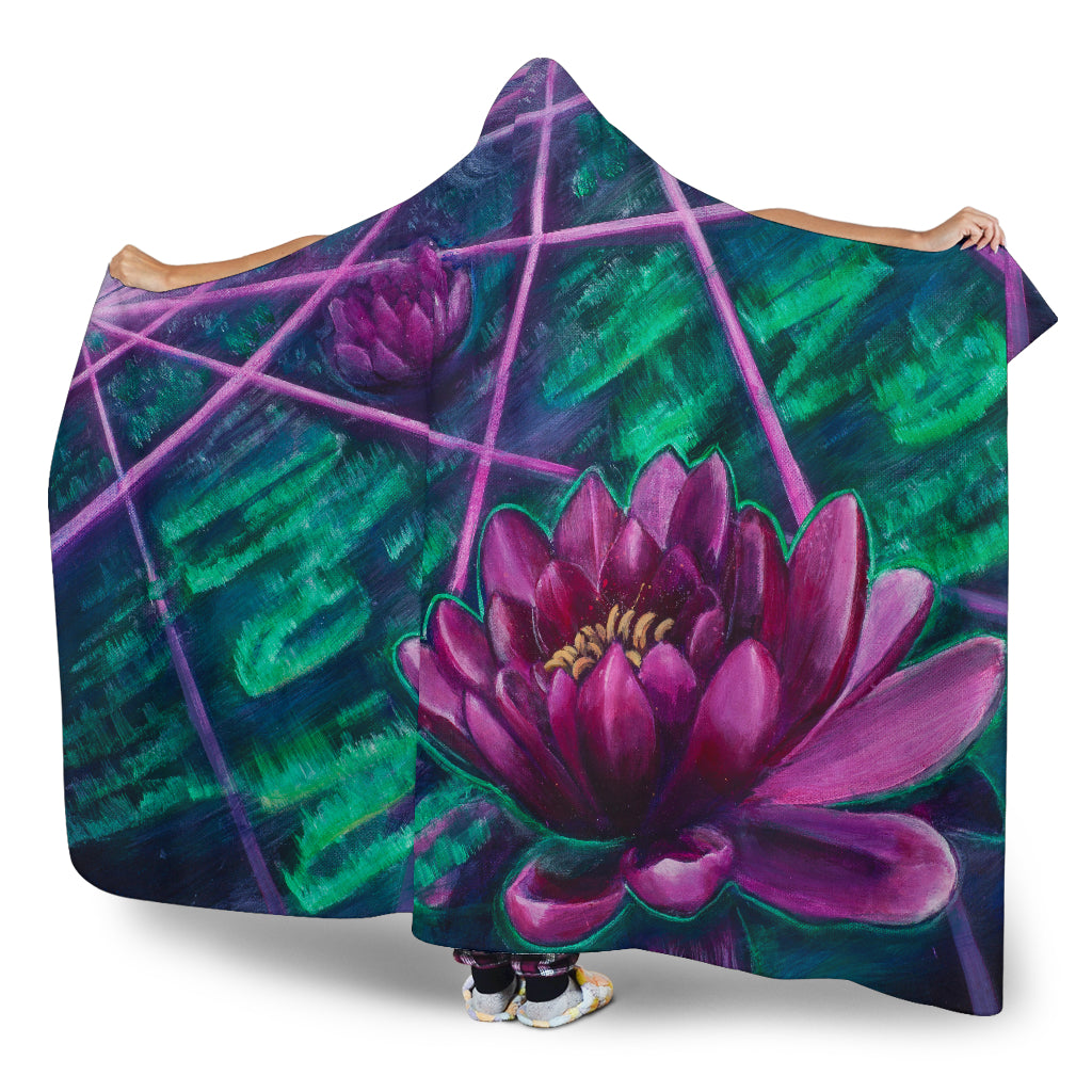 Space Lotus Hooded Blanket