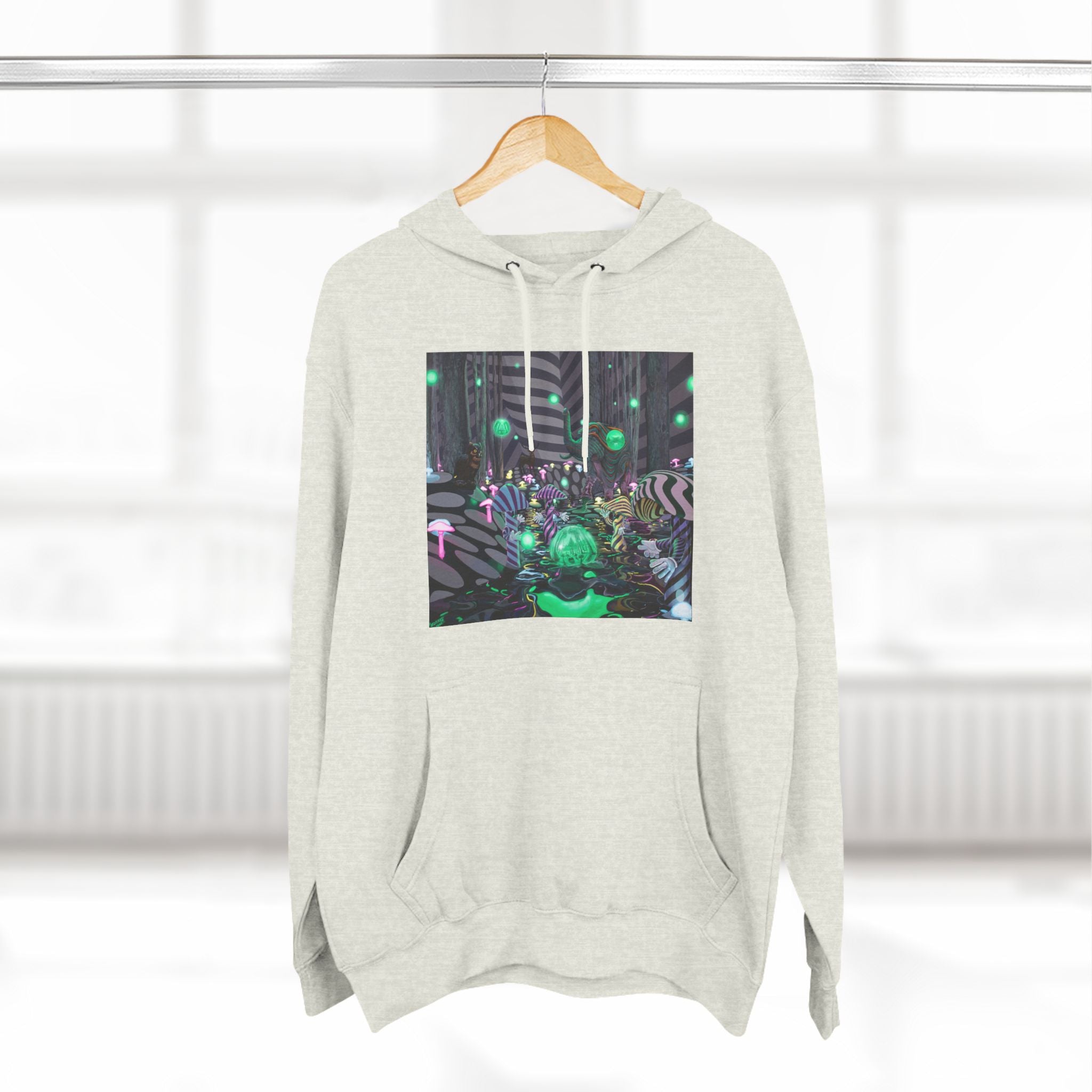 Forest Family Fleece Hoodie - Fantastical Op-Art Space Design