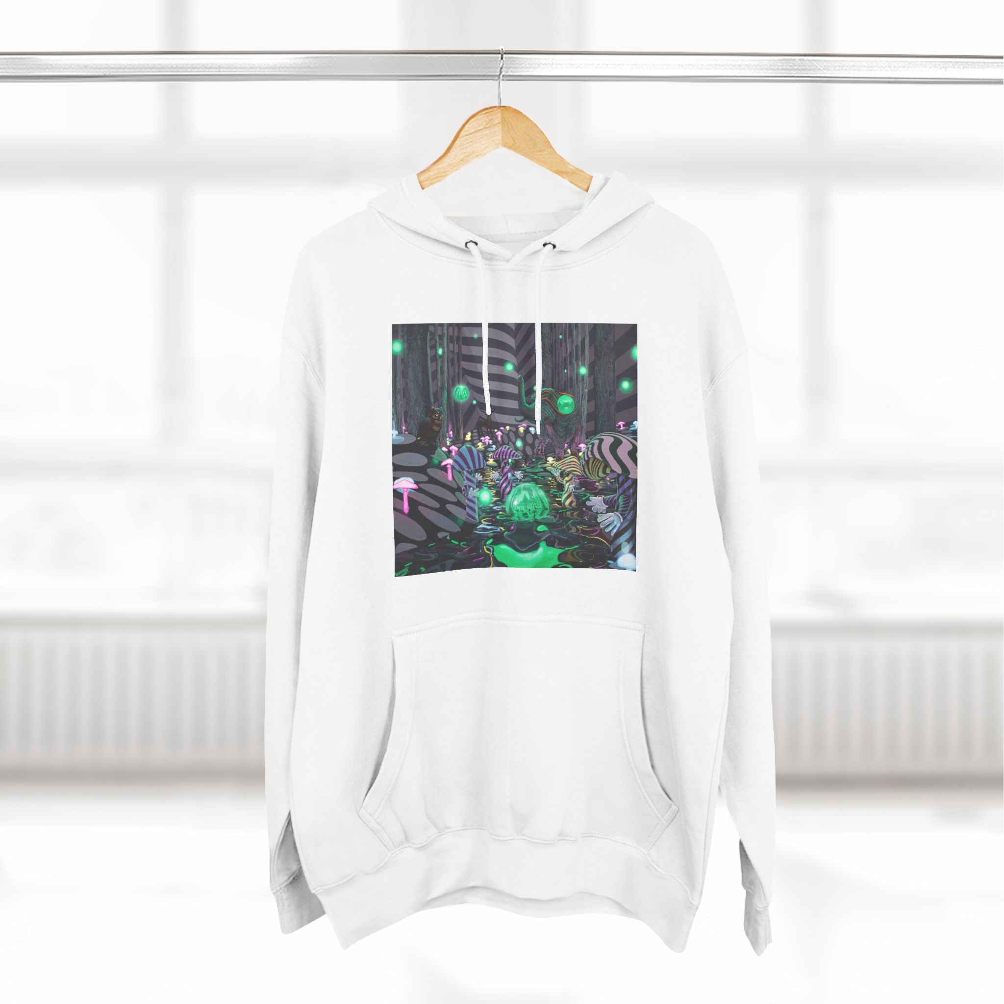 Forest Family Fleece Hoodie - Fantastical Op-Art Space Design