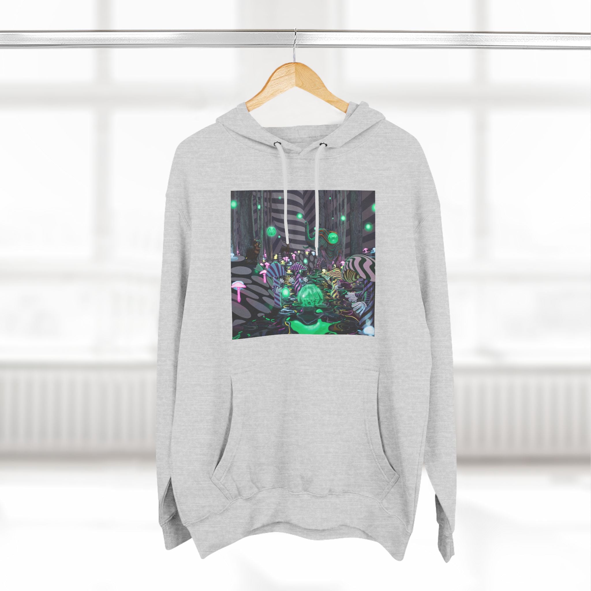 Forest Family Fleece Hoodie - Fantastical Op-Art Space Design