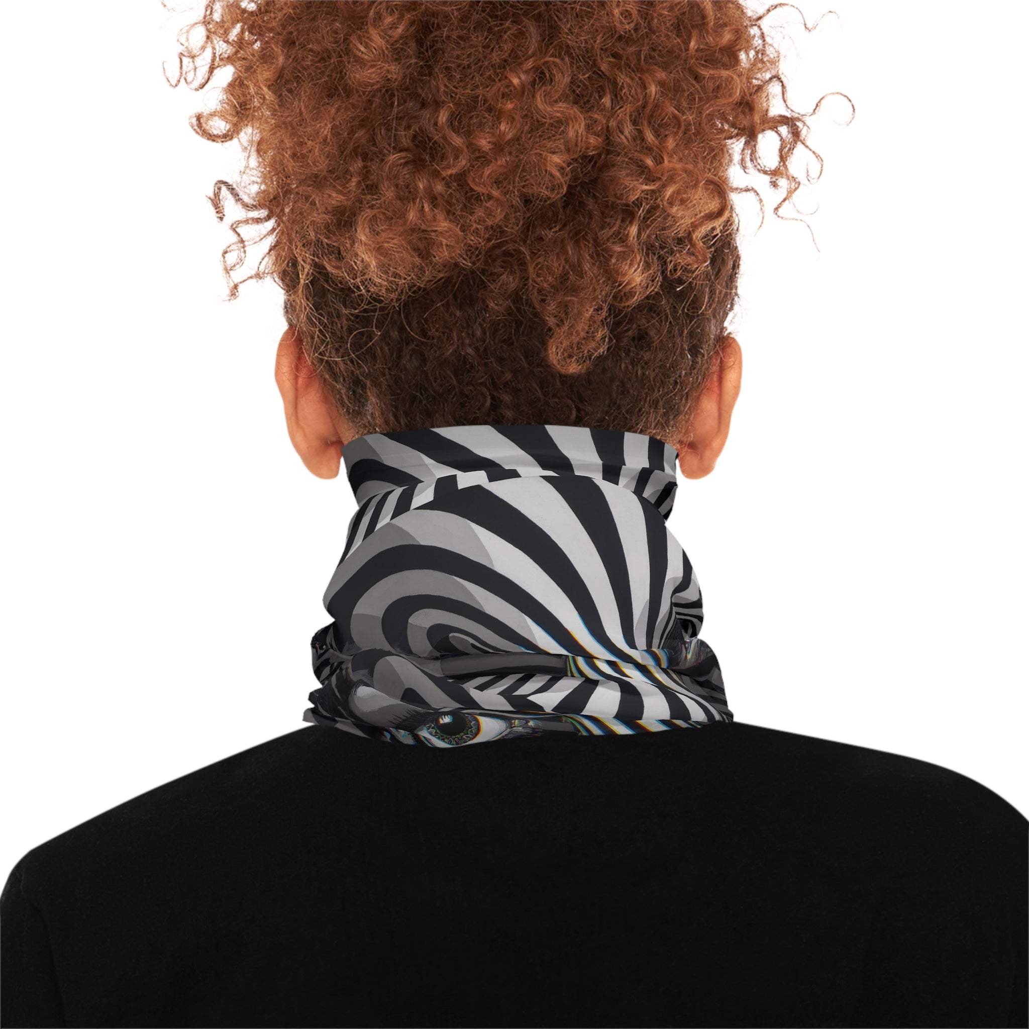 Psychedelic Swirl Neck Gaiter — Abstract Optical Illusion Face Mask