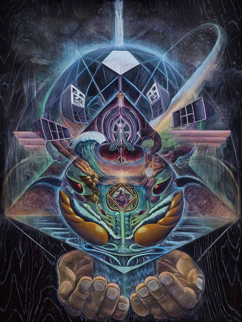 Alchemical Opus' A psychedelic painting featuring Funktion-One Speake